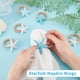 thumbnail image 3 of Juego de 6 servilleteros con forma de estrella de mar, blancos y azules. 6 estilos diferentes., 3 of 6