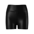thumbnail image 4 of AOMPMSDX Pants Leggings Stretch Waisted Womens High Leather Pleather Pants Zip Short Pants Black XS, 4 of 6