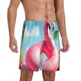 thumbnail image 2 of Fotbe Tropical Flamingo Pool Float Pantalones Cortos de Pijama para Hombre, Ropa de Dormir, Pantalones de Pijama Cortos para Hombre-Medium, 2 of 6