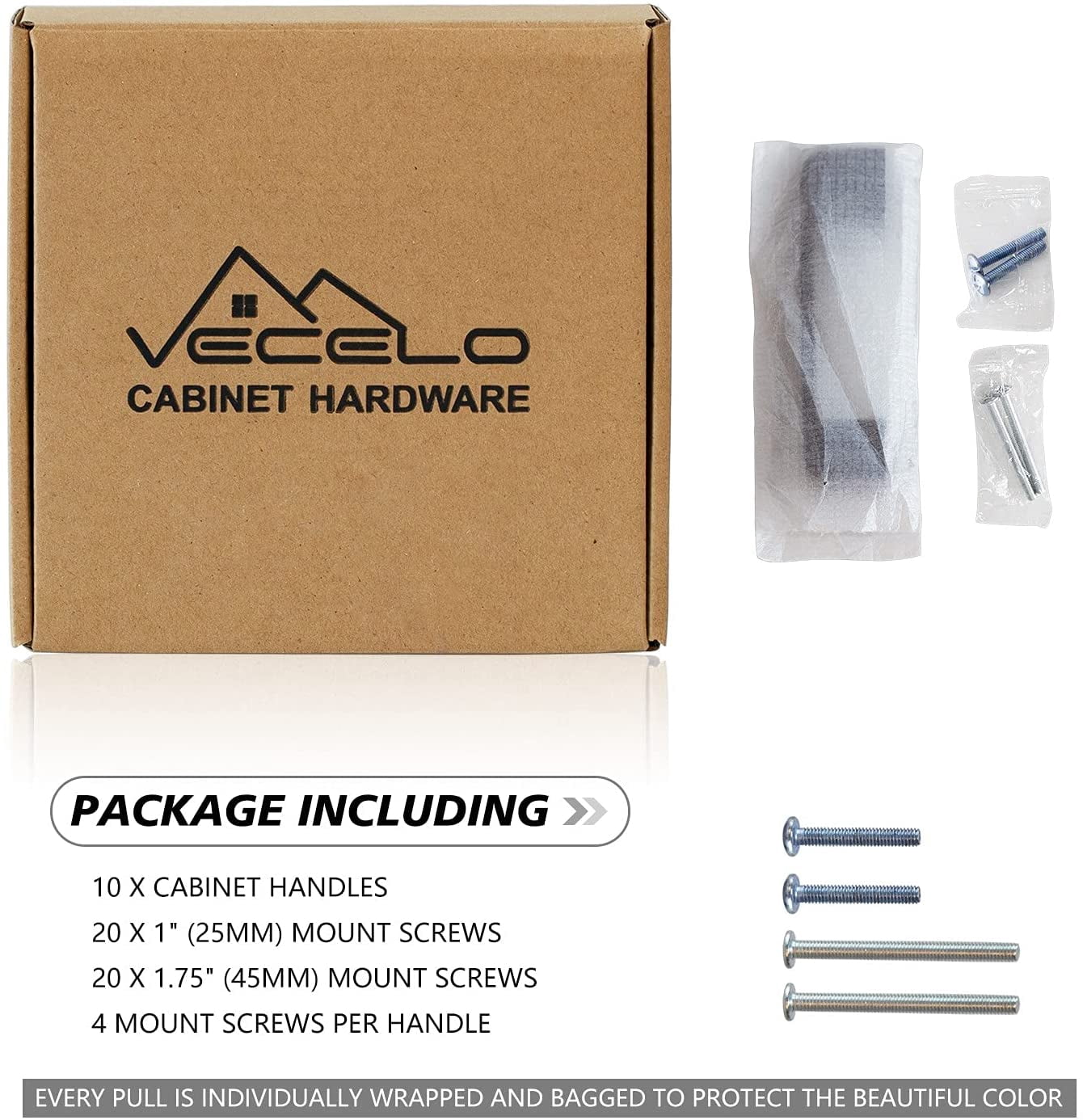 10 Pack 3.7" Kitchen Cabinet Handles Black Cabinet Pulls