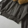 thumbnail image 6 of Enjoytime Womens Coats Solid Color Long Sleeve Full Zip Up Hooded Cropped Jacket Fall Winter Warm Comfy Casual Outerwear, 6 of 6