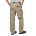thumbnail image 3 of BC Clothing Mens Convertible Lightweight Comfort Stretch Cargo Pants Shorts (Khaki Tan, XX Large x 34L), 3 of 5