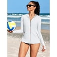 thumbnail image 3 of Charmo Womens Lightweight Jackets UPF 50+ Sun Protection Hoodie Swimm Shirts Thumb Hole with Pockets, 3 of 5