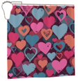 thumbnail image 4 of LNWH Waterproof Shower Curtain, Polyester Hearts Graphic Love Art Pattern Bathroom Shower Curtains Sets with 12 Shower Curtain Hooks, 72x72 Inches, 4 of 8