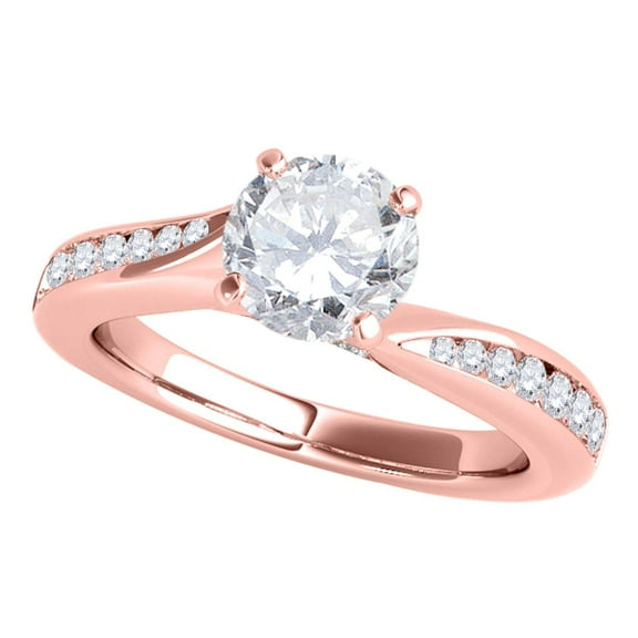 Aonejewelry 0.75 Ct. Halo Diamond Engagement Ring In 14k Solid Rose Gold