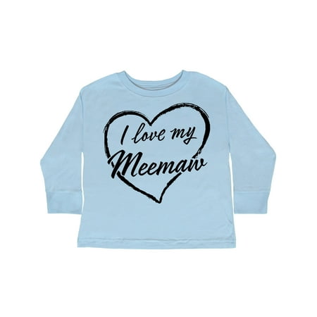 

Inktastic I Love My Meemaw in Black Chalk Heart Gift Toddler Boy or Toddler Girl Long Sleeve T-Shirt