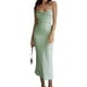 thumbnail image 1 of Vestido Con Tirantes Cruzados Vestidos largos de cóctel para mujer Ropa de club sin mangas de corte bajo (Verde M) Ygjytge para Mujer Verde T M, 1 of 7