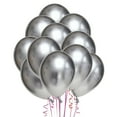 thumbnail image 1 of FELTECHELECTR 50 globos de látex grueso de 25 cm, color metálico, para fiestas (plateados), 1 of 6