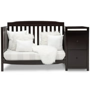 Delta Children Mason Convertible 6-in-1 Baby Crib and Changer, Dark Chocolate
