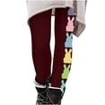 thumbnail image 2 of Lilgiuy Women's Easter Yoga Pants Trendy Easter Rabbit Graphic Full Length Workout Running Legging High Waist Sports Gym Activewear(Wine,L), 2 of 4