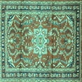 thumbnail image 1 of Ahgly Company Indoor Square Persian Turquoise Blue Traditional Area Rugs, 4' Square, 1 of 4