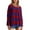Red, variant on Tejiojio Women's Fashionable Loose Fitting Casual Color Blocking Stripe Round Neck Womens Petite Plus Long Sleeved Top