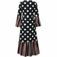 thumbnail image 5 of Leutsin Robe Maxi Fendue à Manches Longues Évasées et Col en V pour Femmes, Imprimé Boho, 5 of 5