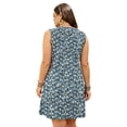 thumbnail image 6 of LANREMON Womens Dress Plus Size Summer Dresses Blueleaf Scoop Neck Sleeveless Sundresses Beach Vacation Dresses with Pockets XL, 6 of 7
