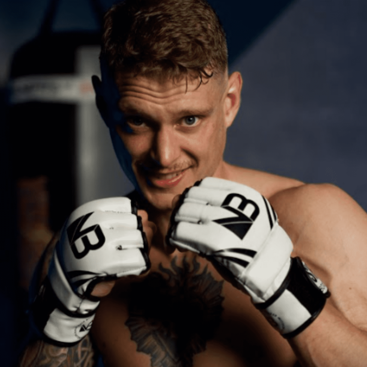 Nate Bower Fitness Weighted Shadow Boxing Gloves – MMA-Inspired, Open-Hand Design for Unisex Mobility - Shadow Boxing Workouts Gloves - Large 12oz -Blue