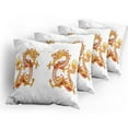 thumbnail image 5 of Ambesonne Dragon Throw Pillow Cover 4 Pack, Chinese Philosophy, 16", Vermilion Yellow, 5 of 7