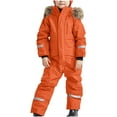 thumbnail image 4 of Ruyang Snow Suit for Kids Boys Girls One Piece Ski Outfit Reflective Winter Warm Faux 𝐅𝐮𝐫 Hooded Zip Up Snowsuit, 4 of 4