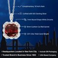 thumbnail image 2 of Gem Stone King 925 Sterling Silver Red Garnet Pendant Necklace for Women (2.91 Cttw, Cushion Cut 8MM, Gemstone Birthstone, with 18 inch Silver Chain), 2 of 5