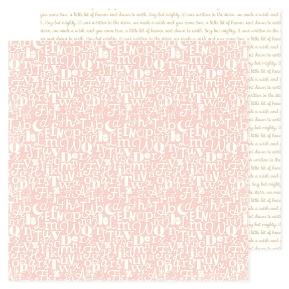 American Crafts Patterned Double-Sided Cardstock 12"X12"-Pink ABC, Hello Little Girl