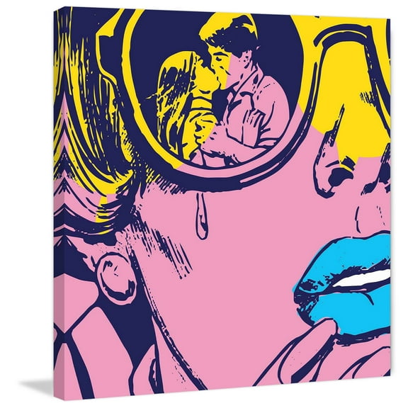 MARMONT HILL  - 'Lost Love' by Josh Ruggs Handmade Painting Print on Wrapped Canvas (United States) - Multi-Color 32 x 32