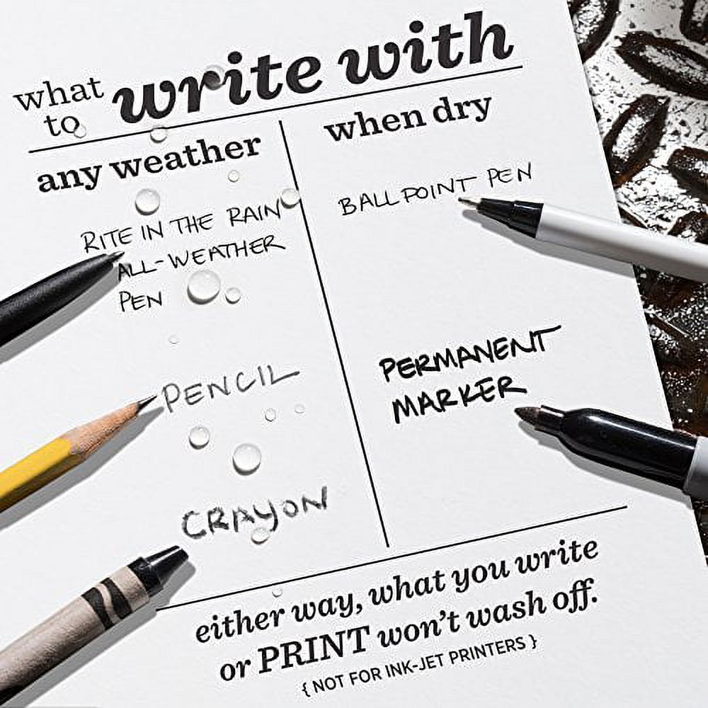 Rite in the Rain All Weather Card Stock, 8.5" x 11", 100# White, 80 Sheet Pack (No. HW8511)