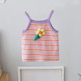 thumbnail image 2 of Odeerbi 1-6Y Kids Girls Summer Cotton Tank Tops Flower Colorful Striped Sleeveless Tops Baby Flower Sling Top New Stripe Tank Top Orange, 2 of 6