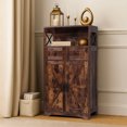 thumbnail image 4 of SuperDeal 43'' Freestanding Storage Cabinet Farmhouse Style with Doors & Drawers for Kitchen Pantry, Bathroom Floor, and Home Organization (Rusty Brown), 4 of 12