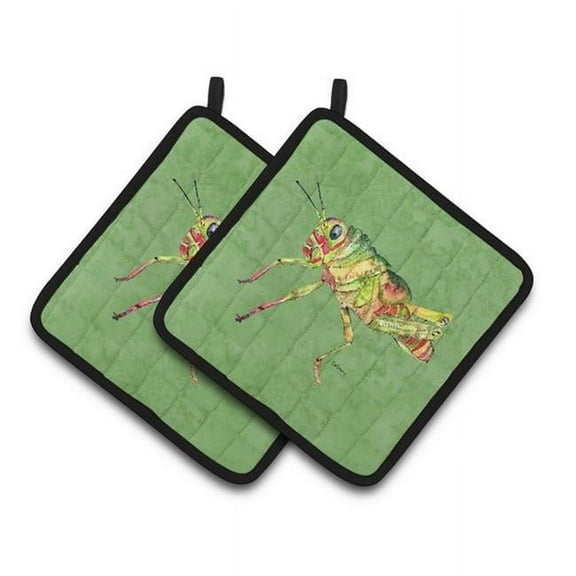 Carolines Treasures 8848PTHD Grasshopper on Avacado Pair of Pot Holders , 7.5HX7.5W, multicolor