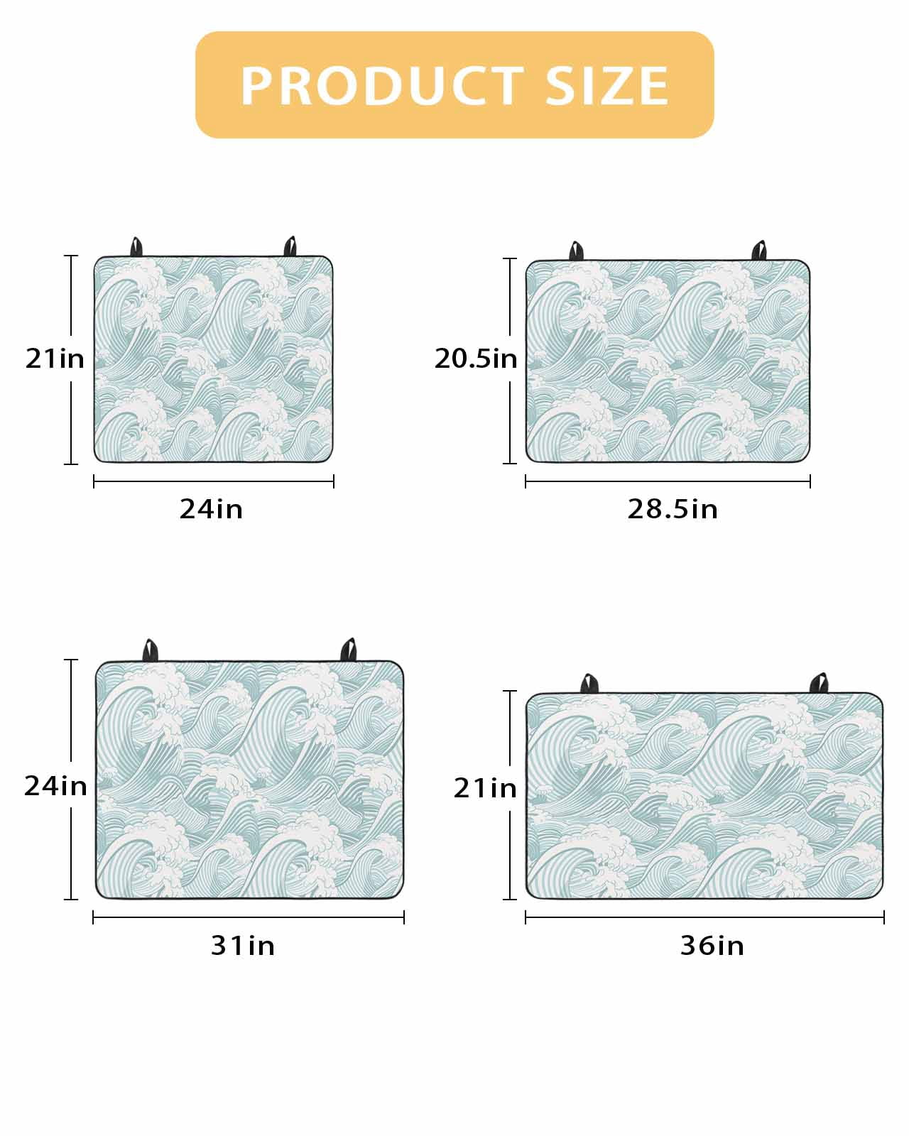 nqOlkjepod Large Induction Cooktop Protector Mat 24"x21", Turquoise Ocean Waves Stove Top Covers for Electric Stove, Moire Seaside Abstract Art Stove Burner Cover Mats, Glass Top Stove Cover