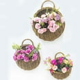 thumbnail image 4 of Wall Hanging Flower Baskets-Hand Woven Wicker Rattam Basket Garden Vine Pot Plants Holder Handmade Flower Basket for Home Wall Decor, 4 of 8