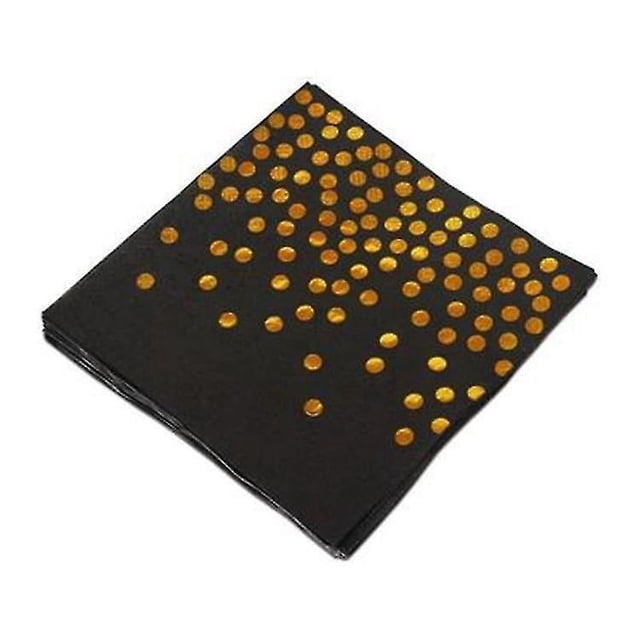 Servilletas de cóctel doradas, paquete de 20 servilletas desechables con confeti de lunares dorados, ideales para decoración de fiesta de boda y cumpleaños