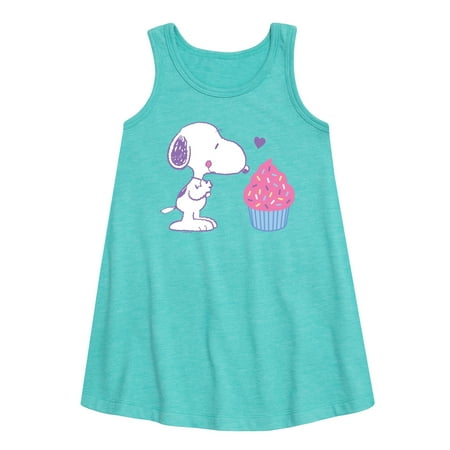 

Peanuts - Snoopy Heart Cupcake - Youth Girls A-line Dress