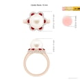 thumbnail image 5 of ANGARA Freshwater Cultured Pearl Floral Ring with Rubies in 14K Rose Gold for Women | June Birthstone, Birthday, Anniversary, Jewelry Gift for Women | Pearl Ring, 5 of 8