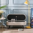 thumbnail image 3 of Metal and White Boucle Storage Bench Modern Design Style Entryway, 3 of 8