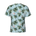 thumbnail image 6 of Vsdgher Flamingos And Palms Print Men's Dry Fit Mesh Athletic Shirts Moisture Wicking Tennis T-Shirt Tops, 6 of 9