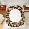 thumbnail image 5 of Feelyou Pink Stars Plum Bed Sheets, Modern Cheetah Print King Sheets, 4 Pieces, 5 of 7