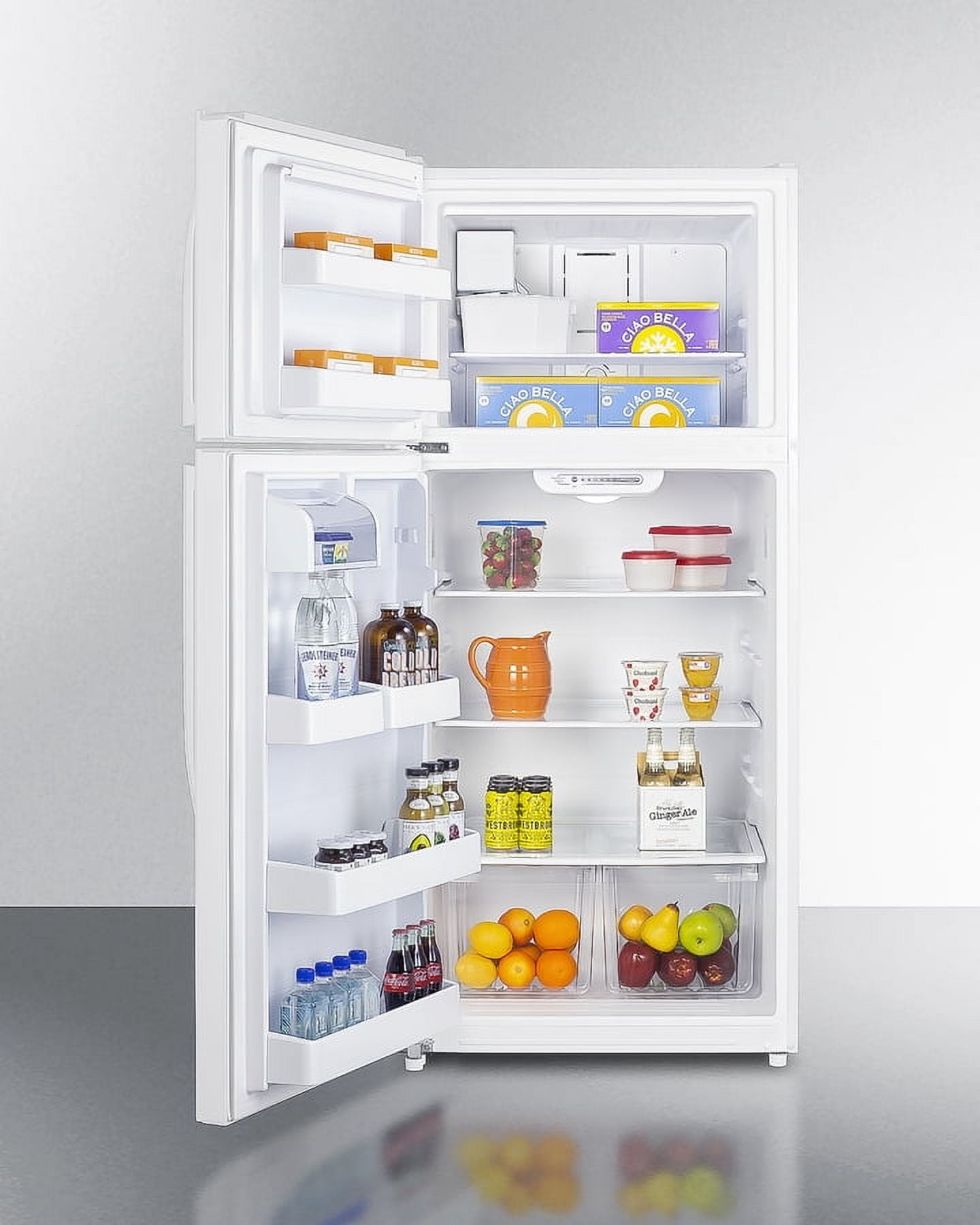 30" Wide Top Freezer Refrigerator, White, LHD