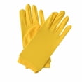 thumbnail image 1 of Yellow Womens Solid Color Elastic Cycling Sun Protection Hand Protection Thin Style Etiquette Performance Milk Silk Dance Gloves In Yellow Breathable And Stretchable For Daily Use, 1 of 1