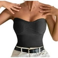 thumbnail image 3 of Wenyuyu Women's Crop Tube Tops Trendy Summer Y2K Slim Sexy Bandeau Solid Knitted Sleeveless Backless Cami Shirts Black S, 3 of 8