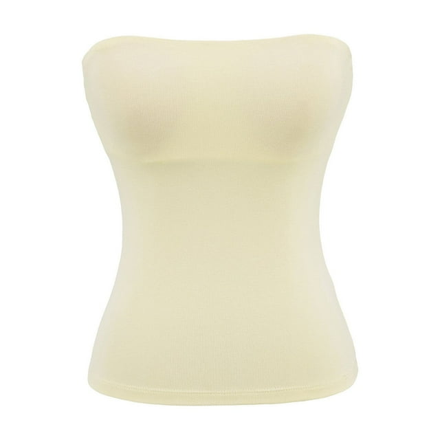 Timegard Hauts Tube pour Femmes Couleur Unie Confortables Ajustés pour Sortir Sans Manches T-Shirt Décontracté