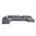 thumbnail image 4 of Pemberly Row Light Gray Sectional Right-Facing Chaise Cupholders Charging Ports, 4 of 13
