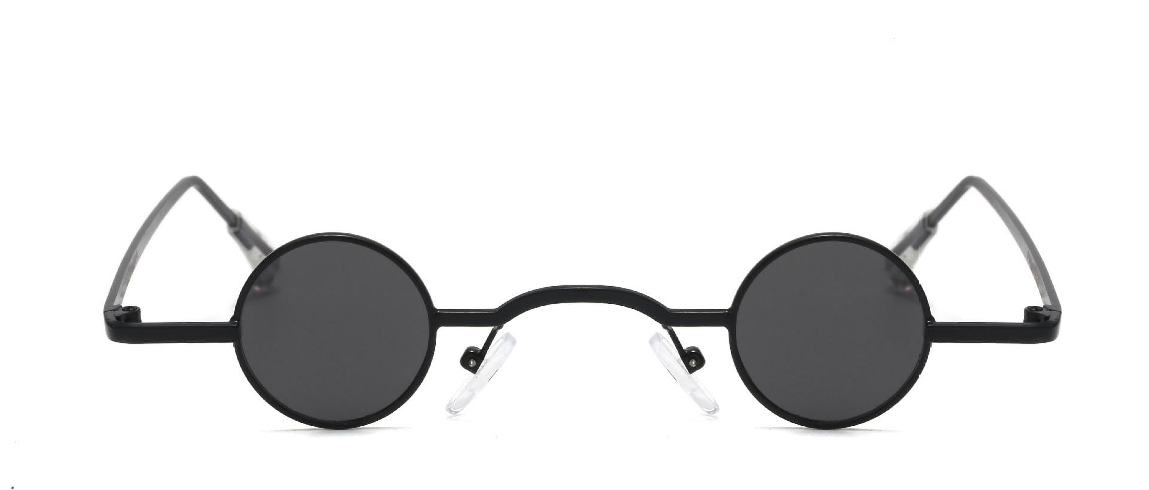 Retro Round Frame Sunglasses for Men, UV400 Protection, Metal Frame, PC Lens, Punk Style, Cool for Filming, Large Fit