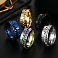 thumbnail image 4 of Anillo de cadena giratoria para hombre, estilo coreano, estilo hip hop, anillo de acero de titanio, anillo de cola única personalizado y moderno para hombre, joyería para estudiantes, 4 of 5