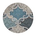 thumbnail image 2 of RUIYC Geometric Elastic Round Tablecloth, Retro Blue Gray Abstract Fitted Tablecloths for Round Table Oil-Proof Waterproof Table Cloth, 2 of 7