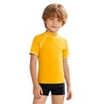 thumbnail image 3 of Liyamei Boys Swim Shirts, Kids Rash Guard, Lightweight Swim Shirt for Beach Pool Sun Protective Comfort Yellow 5-6 Years, 3 of 5