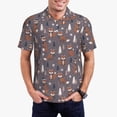 thumbnail image 1 of Fotbe Snowflake Fox Camiseta Polo de Golf para Hombre con Estampado – Camisa Deportiva Transpirable con Cuello Abotonado-XX-Large, 1 of 6