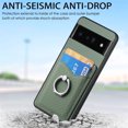 thumbnail image 2 of Carbon Fiber Patterned Case Compatible with Google Pixel 6 Pro, Wallet Case with Card Holder, 360°Rotation Ring Holder Stand, PU Leather Card Slots Protective Cover for Google Pixel 6 Pro, Green, 2 of 8