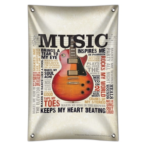Music Inspires Guitar Home Business Office Sign