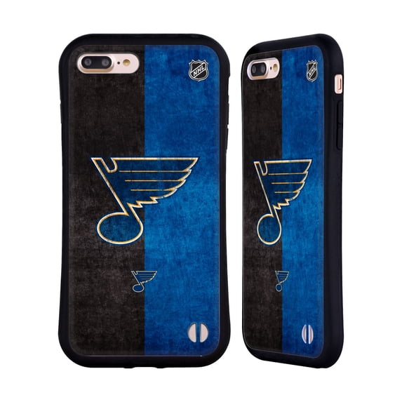 Head Case Designs Officially Licensed NHL St Louis Blues Half Distressed Hybrid Case Compatible with Apple iPhone 7 Plus / iPhone 8 Plus