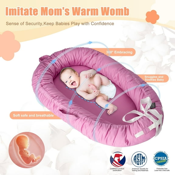 Multi-Use Activity Pad, Breathable & Soft Floor Mat Portable Infant Lounger Support Pad for Tummy Time and Diaper Changes Breathable Cotton Pad for Supervised Awake Use